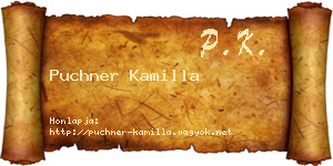 Puchner Kamilla névjegykártya